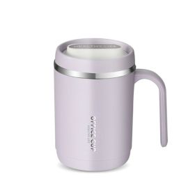 1pc Stainless Steel Cups With Lid; 16 Oz 304 Stainless Steel Tumblers Durable Coffee Mug With Splash Proof Sliding Lid; Drink With Lid Open; Non- (Color: Purple)