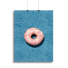 Blue Doughnut Canvas Print or Poster (Type: Poster Print, size: 12" x 8" / 30cm x 20cm (approx))